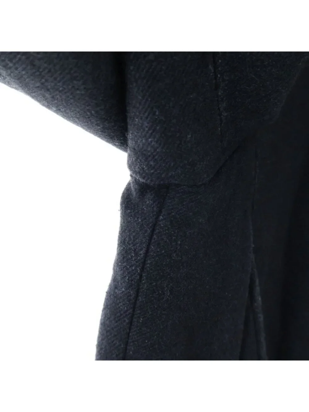 Chanel Wool&cashmere Long Coat CC Logo Button Wool Cashmere Black